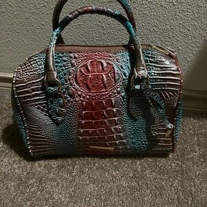Elegant Multicolor Crocodile-Embossed Handbag